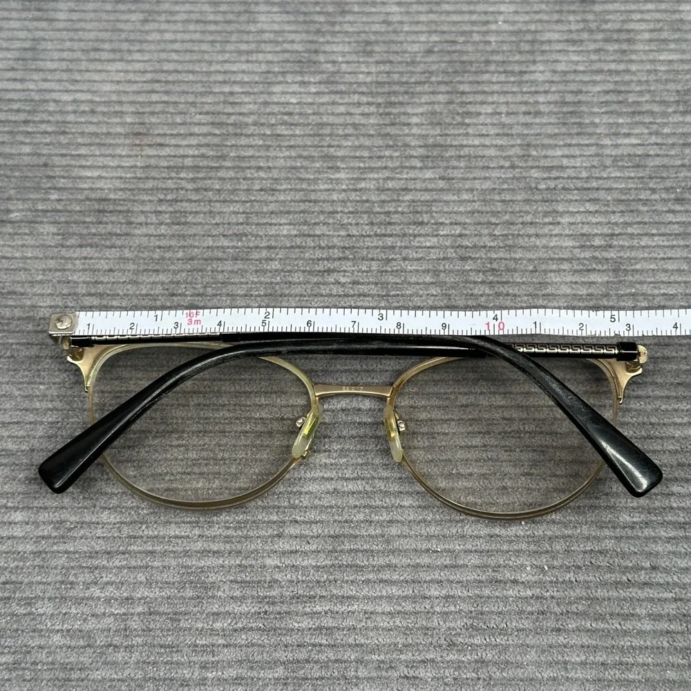 Versace Mod 1247 1252 Black Gold Greek Key Cat Eye Y2K Eyeglass Frames 52-17-140